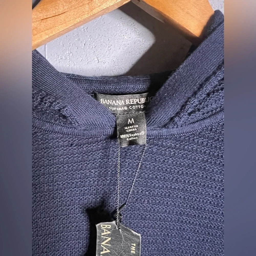BANANA REPUBLIC Blue Supima Cotton Sweater Hoodie Medium